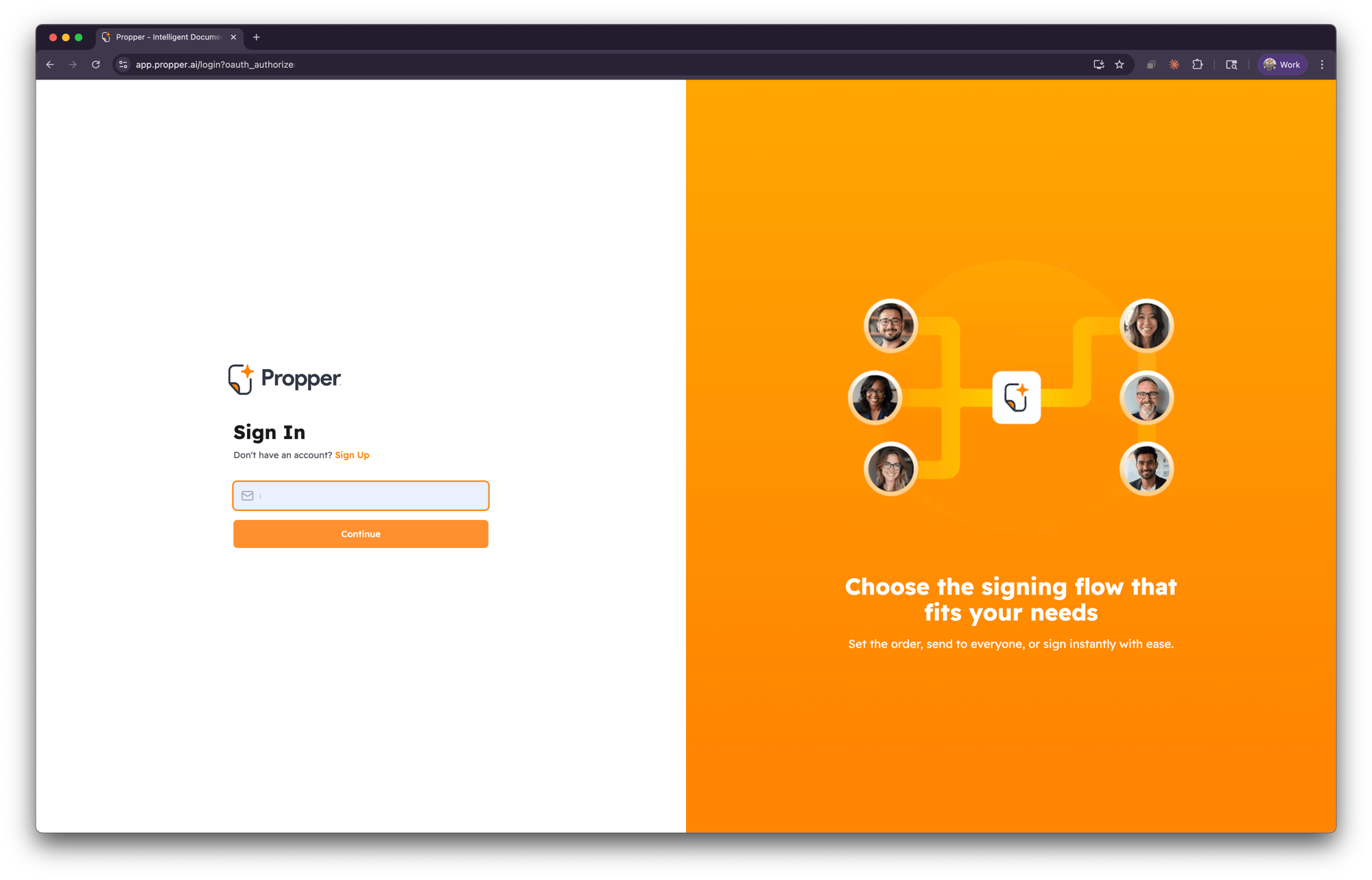Propper sign-in page during the OAuth authorization flow